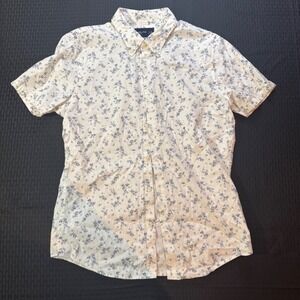Abercrombie & Fitch Mens Super Slim Stretch Floral Short Sleeve Shirt White L